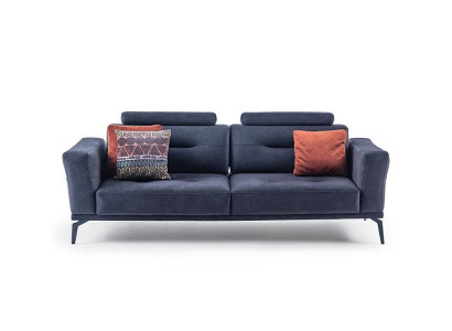  3-Sitzer Grau Modern Design Luxus Stoffsofa Wohnzimmer Dreisitzer Sofa